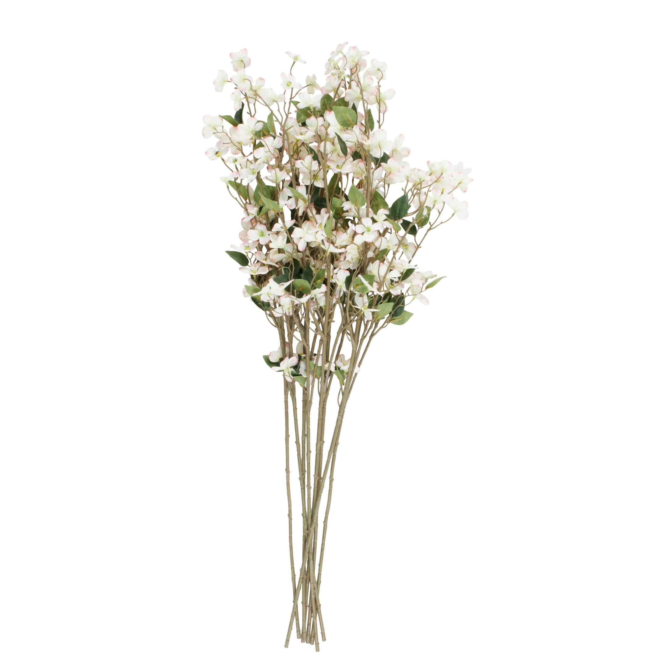 43" Plastic Floral Tall Begonia Artificial Flower Stem, by DecMode (8 Count)
