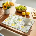 thumbnail image 2 of Summer Lemon Placemats Set of 4, Watercolor Yellow Spring Floral Botanical Placemats for Dining Table, Place Mats for Kitchen Tabletop, Waterproof Wipeable Dining Table Mats Set, 2 of 9