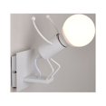 thumbnail image 3 of Lámpara LED de pared para interiores Jumping Little Man, aplique de pared moderno, lámpara E27 de metal retro (blanco) JM, 3 of 3