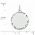 thumbnail image 2 of Sterling Silver Rhod-Plated Eng. Rnd Polish Front/Satin Back Disc Charm (23 X 16) Made In United States qm381/50, 2 of 5