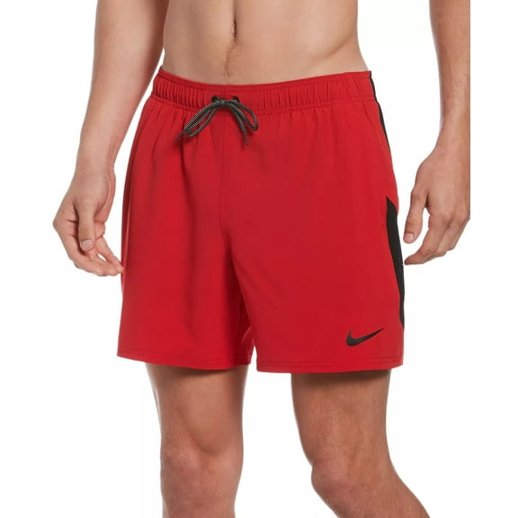 Nike Men's Contend Colorblocked 5" Swim Trunks X-Large Red/Black NESSB500-614