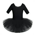 thumbnail image 4 of TTAO Kids Girl's Gymnastics Ballet Dance Leotard Dress Cross Back Ballerina Training Tutu Skirt Black 5-6, 4 of 7