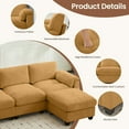 thumbnail image 6 of LOYALICE 115" Cloud Comfort Oversized Corduroy Modular Sectional Sofa, U Shaped 7-Seat with Corner Seat Deep Seat Comfy Convertible Sleeper, Chaise & Movable Ottoman for Living Room, Yellow, 6 of 11