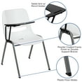 thumbnail image 4 of Emma + Oliver White Ergonomic Shell Chair with Right Handed Flip-Up Tablet - Tablet Arm Desk, 4 of 13