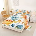 thumbnail image 2 of Feelyou Watercolor Cartoon Dinosaur Eggs Bed Sheets for Kids Boys Girls, Cute Wildlife King Sheets, 4 Pieces, 2 of 5