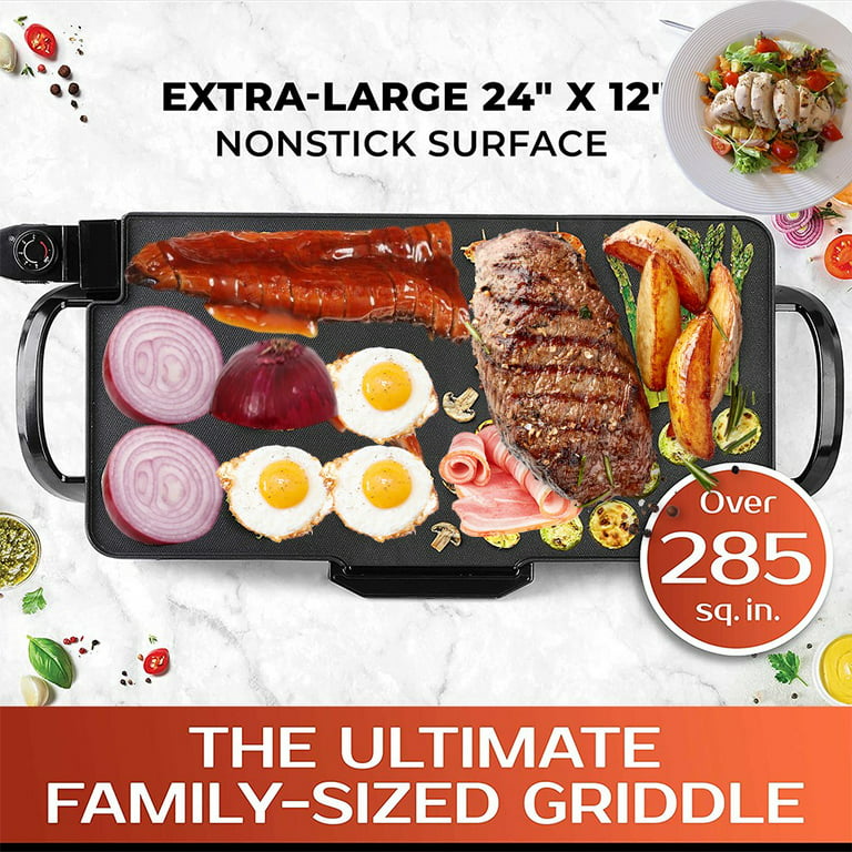 Aoran Pancake Indoor Grill Electric 22 inch Extra Large Electric  Griddle,Family sized Griddle Electric Non-stick for Pancakes,Burgers