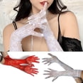 thumbnail image 5 of Gloves Fine Workmanship Bridal Gloves Lace With Finger for Wedding, 5 of 9