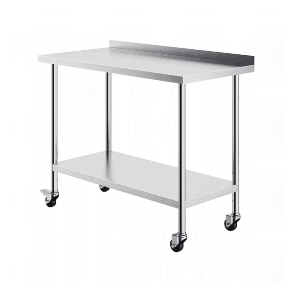Stainless Steel Work Table 24x48x40 Inch, Commercial Prep Table with Casters