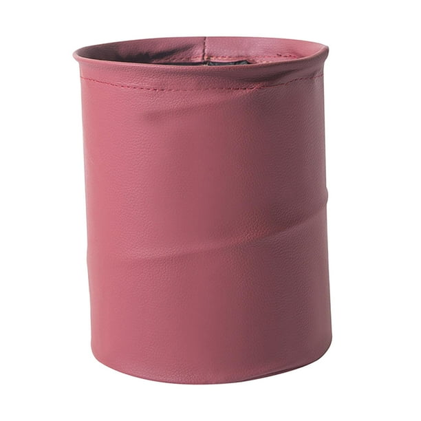 Papelera portátil para coche, plegable, con bolsillo de almacenamiento Rojo