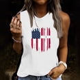 thumbnail image 2 of IROINNID Women's Round Neckline T-Shirt Sleeveless 4th Of July Summer Casual Loose Tops, 2 of 5