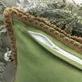thumbnail image 3 of Phantoscope Linen Trimmed Farmhouse Series Decorative Throw Pillow, 22" x 22", Green, 1 Pack, 3 of 5