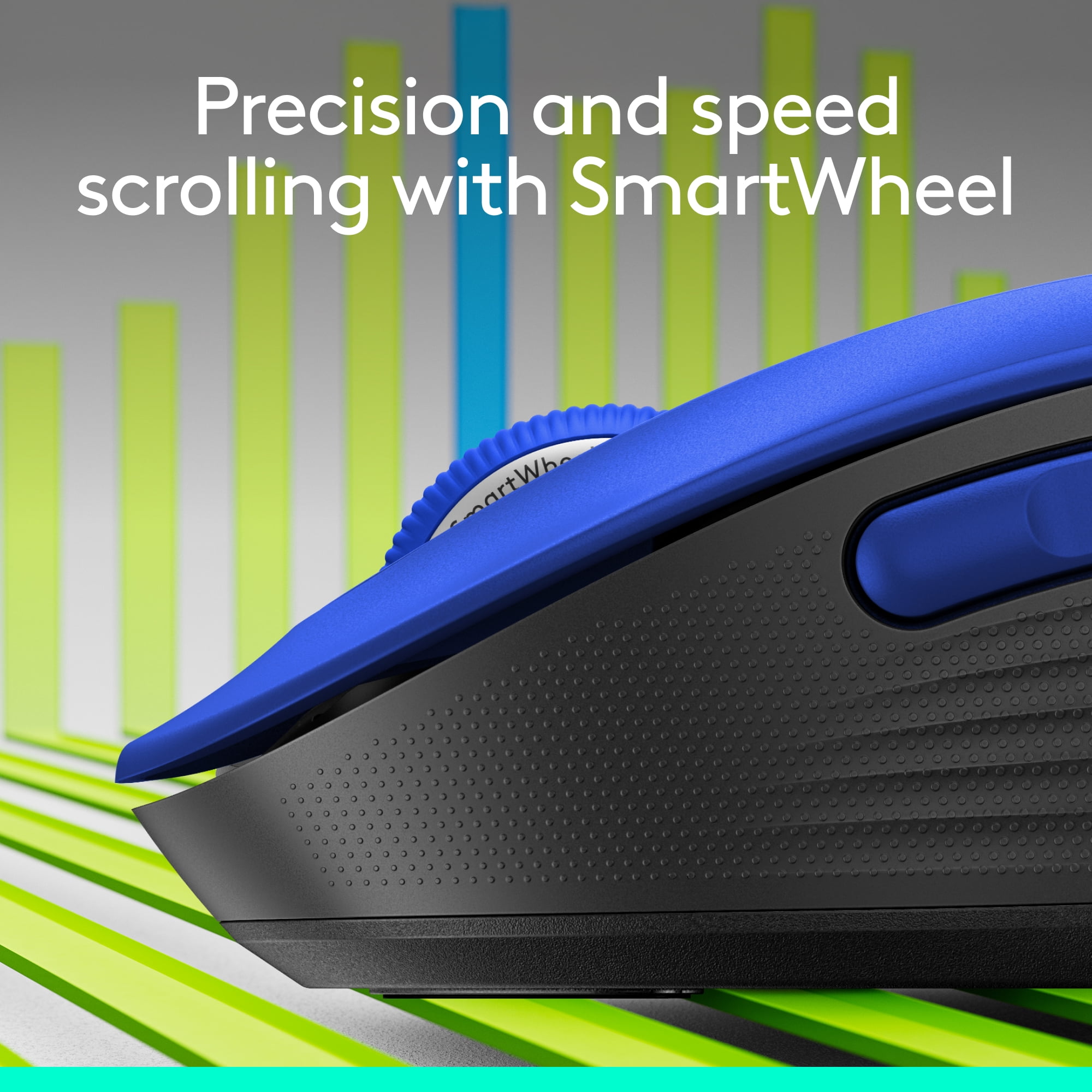 Logitech Signature M650 L Full Size Wireless Mouse - For Large Sized Hands, 2-Year Battery, Silent Clicks, Customizable Side Buttons, Bluetooth, Blue