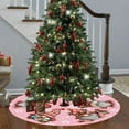 thumbnail image 6 of EWASWON Christmas 36 Inch Pink Christmas Tree Skirt - Premium Polyester with Vintage Santa Design, Holiday Decor for Family Gatherings, Christmas Gift, 6 of 6