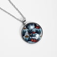 thumbnail image 4 of Christmas sled Glass Circular Pendant Necklace - Women's Jewelry, 4 of 5
