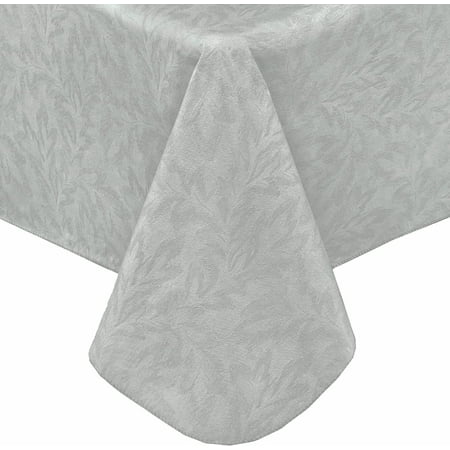 

Newbridge Grey Napa Leaf Solid Color Vinyl Flannel Backed Tablecloth Hotel Quality Indoor/Outdoor Patio Kitchen BBQ Dining Room Vinyl Tablecloth 60” x 120” Oblong/Rectangle