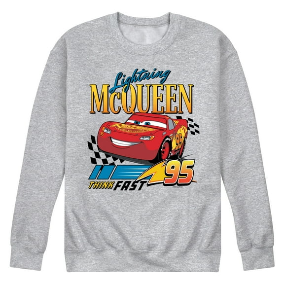 Disney's Cars - Lightning McQueen Think Fast - Men's Crew Neck Fleece Pullover