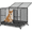 Black-42.1"L x 27.6"W x 32.3"H, variant on Erinnyees Heavy Duty 42" Metal Dog Crate for Dogs with Lockable Wheels