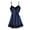 Blue, variant on Sinhoon Sleepwear Sexy Lingerie Nightgown Lace Chemise Satin Slip Silk Nightie Bridal Babydoll for Women