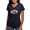 Navy, variant on - Maryland MD Oval (W/Flag) Women's V Neck Dark T Sh - Women's V-Neck Dark T-Shirt