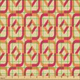 thumbnail image 2 of Ambesonne Vintage Fabric by the Yard Upholstery, Square Like Motifs Ornament, 1 Yard, Dark Pink and Persian Orange, 2 of 5