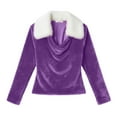 thumbnail image 4 of Women's Color Block Plush Collar Sweatshirt, Oversized Fleece Round Neck Top, Soft Long Sleeve Pullover, No Hood Casual Blouse, Fall Winter Fashion Plush Lined Shirt Dark Purple XXXL, 4 of 4