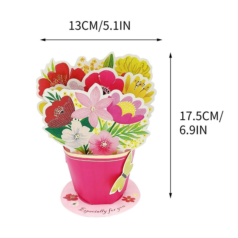 3D Mother's Day Card with Paper Carved Flowers Large Bouquet
