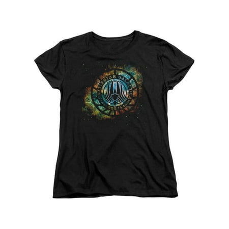 - Battlestar Galactica TV Series Starburst Galaxy Emblem Women's T-Shirt Tee