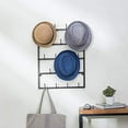 thumbnail image 5 of MyGift Modern Matte Black Wall Mounted Metal Hat Rack, 5 of 5