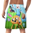 thumbnail image 2 of Adventure Time Characters Men's Pajama Pants Sleepwear Lounge Shorts Bottoms Summer Daily Cozy Soft Ice Silk Pajama Shorts Lightweight Home Beach Shorts, 2 of 8