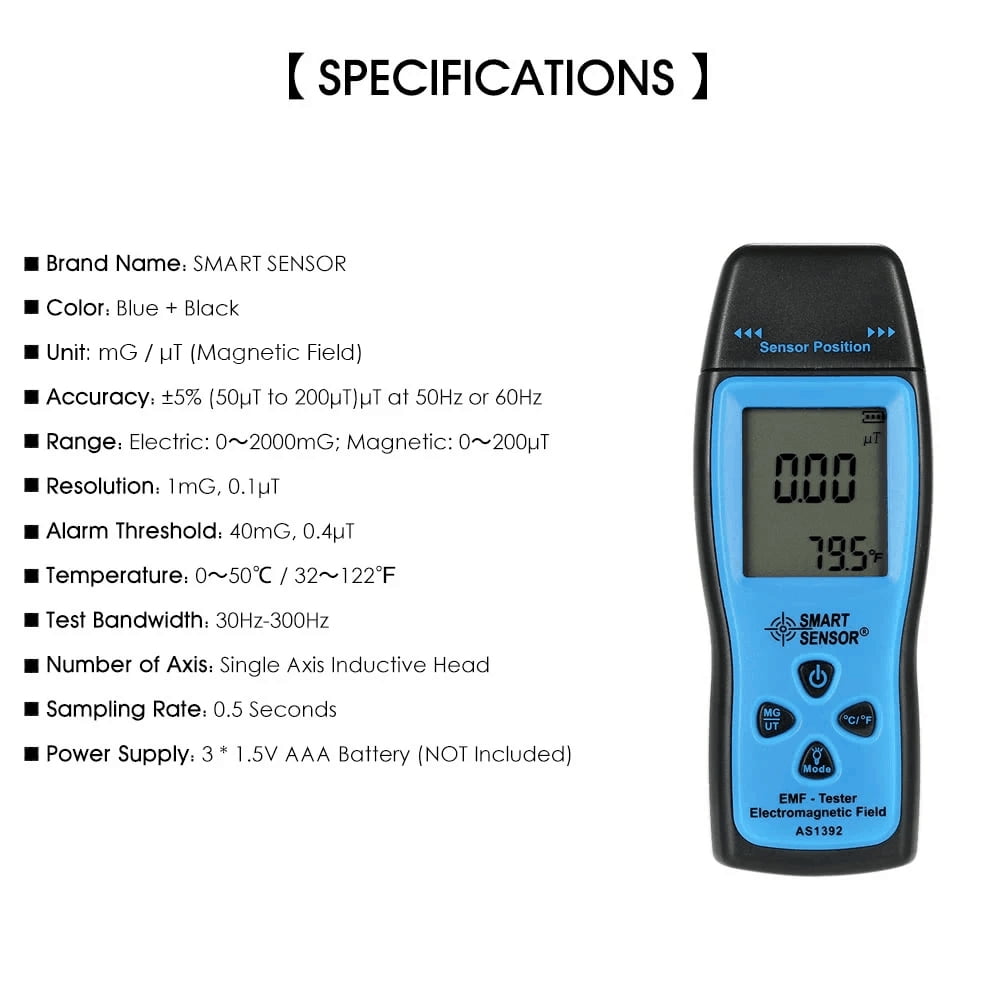 Radiation Detector Electromagnetic Field Detector Pen Type Non-Contact Mini EMF Tester Meter 50uw//cm/²