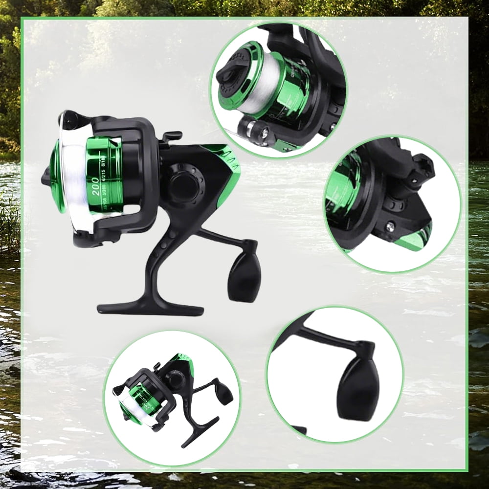 Jercoda 55 pcs Fishing Rod and Reel Set with Tackles for Beginners, 71 in Extensible Fishing Rod Combo Set for Beginners, Green