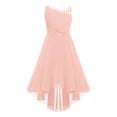 thumbnail image 1 of Miaeowve Robe Haute Basse à Sequins pour Filles Robe Formelle de Mariage Sans Manches en Chiffon Froncé Rose 12, 1 of 7