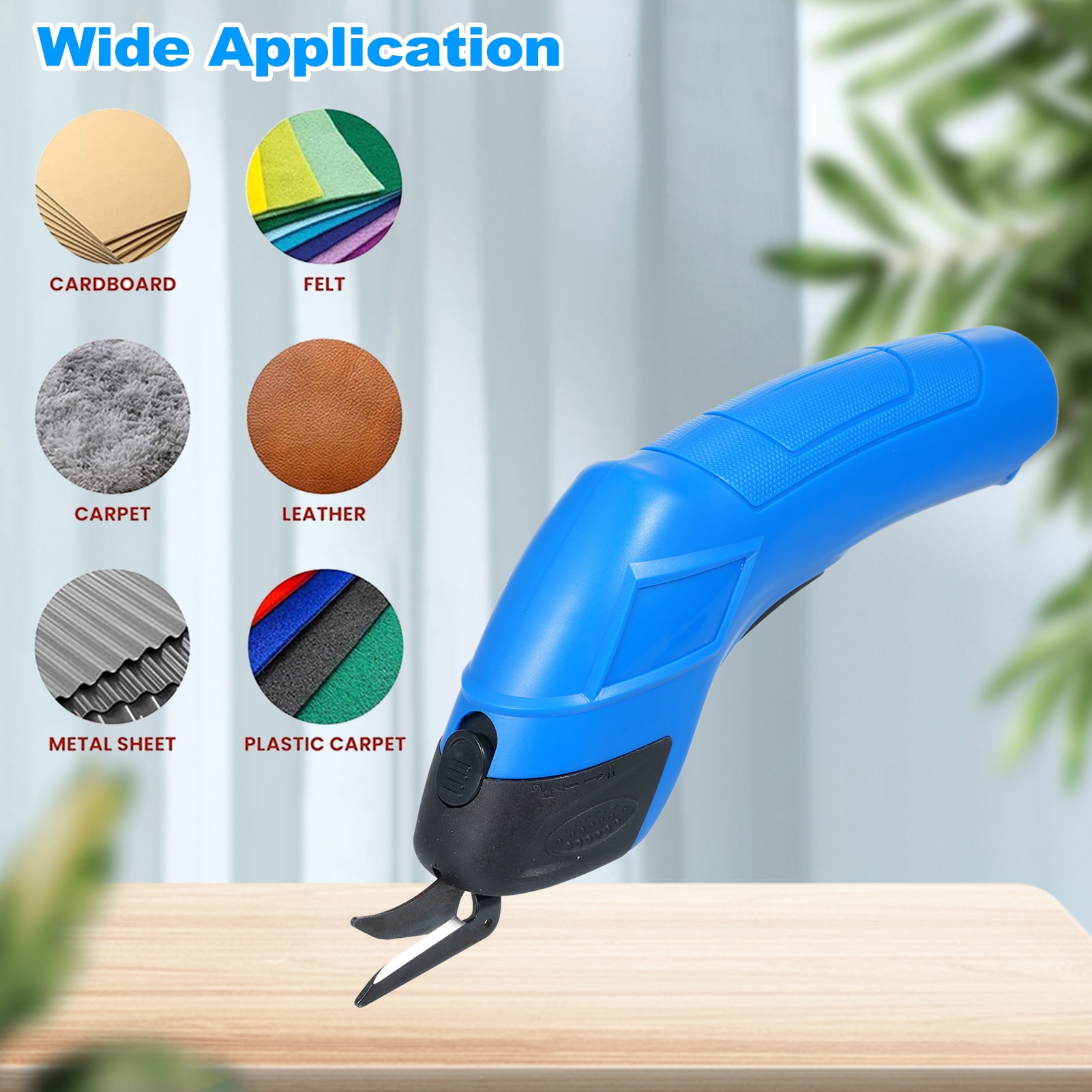 Cordless Electric Scissors Cutting Shears Tailoring Scissors USB Rechargeable Cloth Cutter Sewing Shear for Cutting Cotton Fabric/Carpet/Cloth