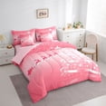 thumbnail image 4 of Feelyou Girly Pink Xmas Tree Twin Bedding Sets 7-Piece, Dreamy Christmas Stars Deer Bedding Comforter Set, Teens Kids Girls Women Reversible Sheet Sets, Super Cozy Room Decor, 4 of 8