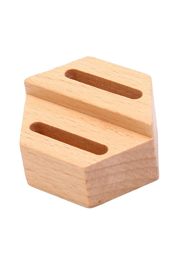 Wood Holder Jewelry Accessories Gifts Display Engagement Shop Hexagon 2 Slot