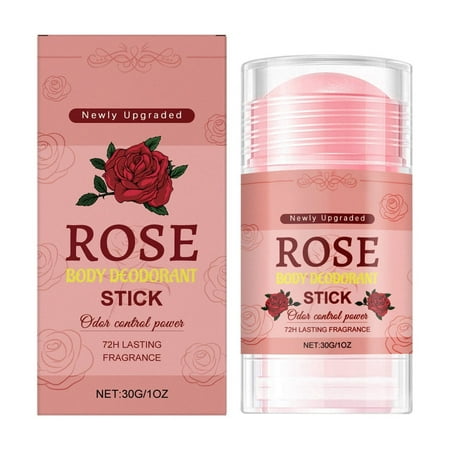 HHBEAUTY Aluminum-Free Rose Vegan Deodorant Stick with 72 Hour Odor Protection for Women and Men, Natural Ingredients, Cruelty-Free, Skin Loving