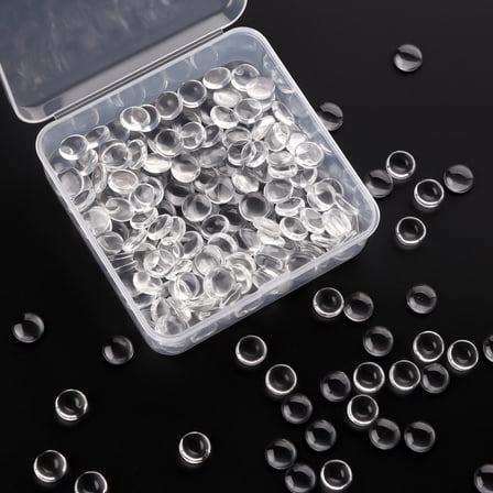 1box 200pcs Transparent Glass Cabochons Clear Dome Cabochon for Cameo Photo Jewelry Making Clear 9.5~10x3.5mm