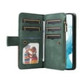 thumbnail image 5 of Multifunctional Case for Samsung A03 Core,[RFID Blocking] 9 Credit Cards Holder with Wrist Strap, Premium PU Leather Zipper Wallet Purse Magnetic Flip Phone Cover for Samsung Galaxy A03 Core, Green, 5 of 11