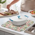 thumbnail image 5 of Microfibre Drying Mat for Kitchen Pink and White Gouache Floral Pattern Dish Drying Drainer Mat Absorbent Pioneer Drying Mat Washing Up for Glass, Plate & Cup 16inch X 18inch, 5 of 7