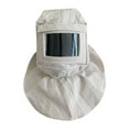 thumbnail image 2 of Gorro con capucha para chorro de arena Gorro tipo chal Equipo de protección Lona blanca Equipo de protección Uso sencillo Protección facial Protector, 2 of 8