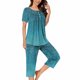 thumbnail image 2 of Sexy Pijama Conjunto para las Mujeres, Cuello Redondo Blusa de Manga Corta Y Pantalones, Traje de Moda Casual, 2 of 9