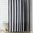 thumbnail image 2 of Black and White Striped Shower Curtain, Modern Shower Curtain for Bathroom, Vertical Stripe Design, 71x71 in, 12 Hooks, 2 of 5