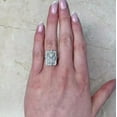 thumbnail image 4 of Art Deco Toi Moi Women's Anniversary Ring, Two Stone Halo Vintage Wedding Ring, 2.2 Ct Round Cut simulated Diamond, 14K White Gold Plated, Proposal Promise Engagement Ring For Her Special Ocassion, 4 of 5