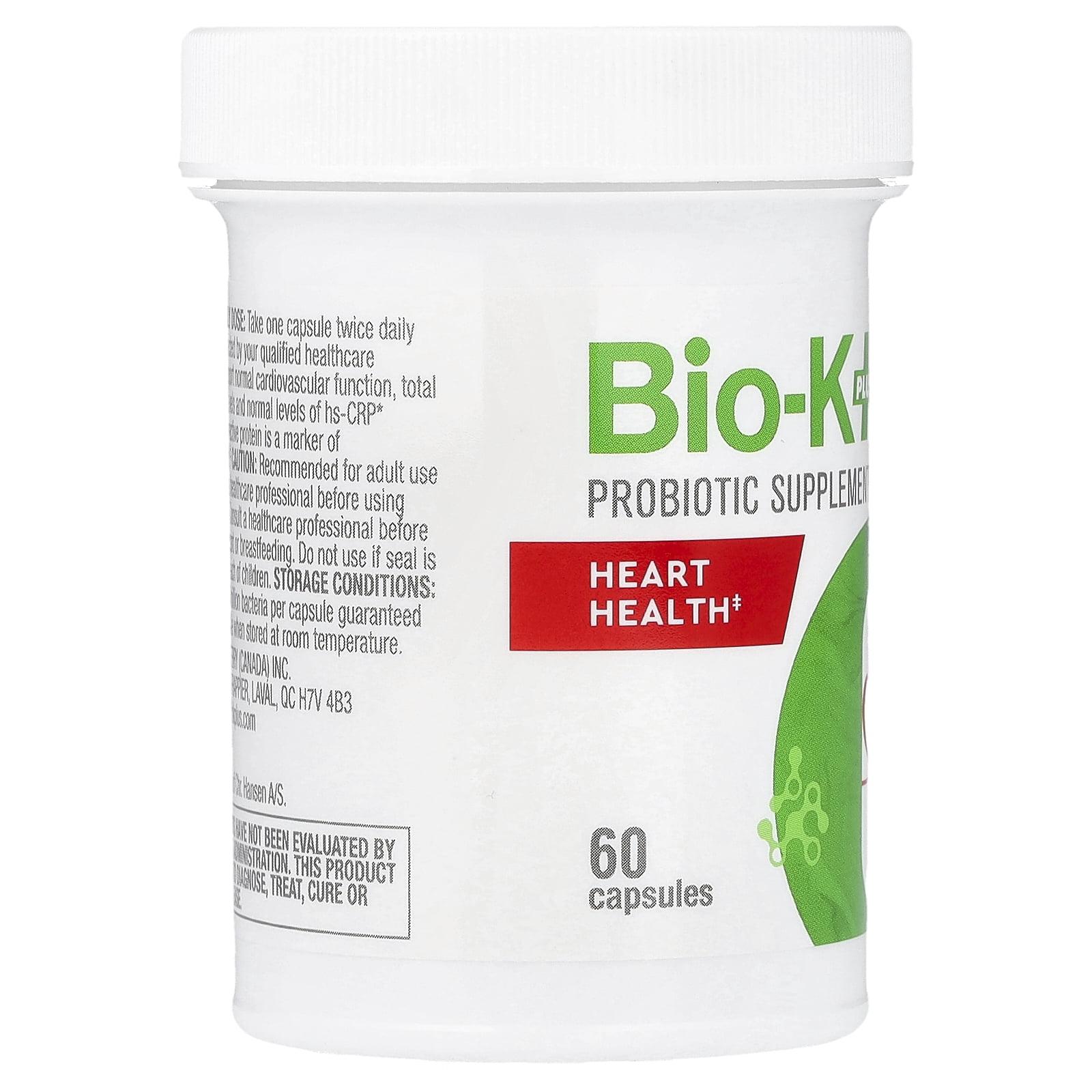 Bio-K+ Probiotic Supplement, Heart Health, 60 Capsule