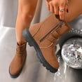 thumbnail image 4 of Bottes d'Hiver pour Femmes Hauteur Cheville Talon Épais Talon Bas pour Usage Extérieur Intérieur Décontracté, 4 of 9