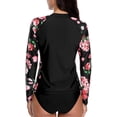 thumbnail image 6 of Charmo Women Long Sleeve Rash Guard Swimsuit Colorblock Swim Shirts Printed UV Shirts, 6 of 6