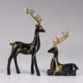 thumbnail image 5 of Christmas Reindeer Sculptures (2-Pack) - Elegant Resin Elk Statues for Holiday Decor, Xmas Table Centerpieces & Mantel Displays - Silver & Gold Deer Figurines, 5 of 8