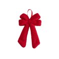 thumbnail image 2 of Red Flocked Bow Christmas Ornament with Velvety Soft Touch – Perfect for Tree, Wreath, and Door Decor, 2 of 6