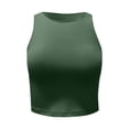 thumbnail image 4 of Fgnfyis Womens T Shirts Crewneck Cropped Tank Top Summer Casual Basic Going Out Crop Top Sleeveless Tops For Women Green XL, 4 of 5