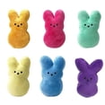 thumbnail image 1 of Easter Peep Plush Toys, 6 Inch 6Pcs Easter Bunny Toys, Shaggy Bunny Peep Collectible Plush, Cute Bunny Stuffed Animals Zip Up Bag, Adorable Easter Basket Stuffers for Kids (6Pcs）, 1 of 2